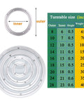 Beefy 360 Degree Swivel Plate Base sizes chart and rings, showing 28 inch diameter heavy-duty aluminum alloy bearing capacity.