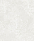Whimsical Woodland Fantasy Peel And Stick Wallpaper In Cream And White No Mess Removable Wall Covering Easy To Reposition For Quick DIY Room Makeovers Great For Living Rooms And Nurseries 20 Inch Wide By Sixteen And A Half Feet Long Made In USA with nature-inspired patterns