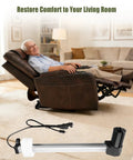 Heavy Duty Linear Actuator For R8123 R812302040333 Power Recliner Motor Replacement installed in brown recliner chair