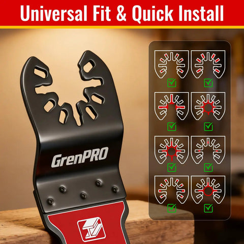 Game Changing TiCN Carbide Oscillating Saw Blades 3 Pack with universal fit and quick install features.