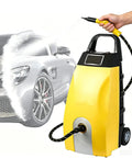 Get Your Home Sparkling With This Badass 3000W High Pressure Steam Cleaner spraying dirt off a car with a powerful steam jet.