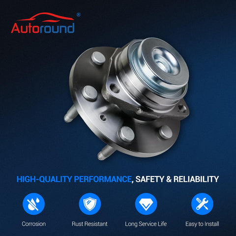 Front Wheel Bearing And Hub Assembly Pair For 2WD GM Full Size SUVs With ABS OEM Grade Fit For Cadillac Escalade ESV Tahoe close-up view