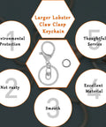 Top Shelf 30 Pc Lobster Clasp Keychain Set With Hella Strong Swivel Hooks Plus 100 Open Jump Rings For Diy Jewelry Making And Craft Repair Straight Up Reliable Metal Findings That Deliver Knockout Results Every Single Time, showing larger lobster claw clasp keychain with smooth finish.
