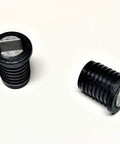 Premium Mortise Round Magnetic Catch In Black 10 Pack For Cabinets with two black magnetic catches, durable steel, and easy installation.