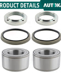 Front Wheel Hub Bearing Assembly Kit Pair Fits Toyota Tundra 2000 To 2006, Tacoma 1999 To 2004, Sequoia 2001 To 2007, And 4Runner 1996 To 2001 2WD Only Beefed Up Replacement Wheel Hub Bearings