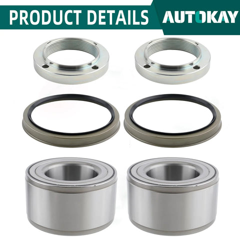 Front Wheel Hub Bearing Assembly Kit Pair Fits Toyota Tundra 2000 To 2006, Tacoma 1999 To 2004, Sequoia 2001 To 2007, And 4Runner 1996 To 2001 2WD Only Beefed Up Replacement Wheel Hub Bearings