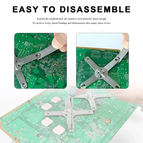 Using X Clamp Removal Tool For Automotive Hose Clamps And Sleeving 360 X Clamp Extractor on green circuit board