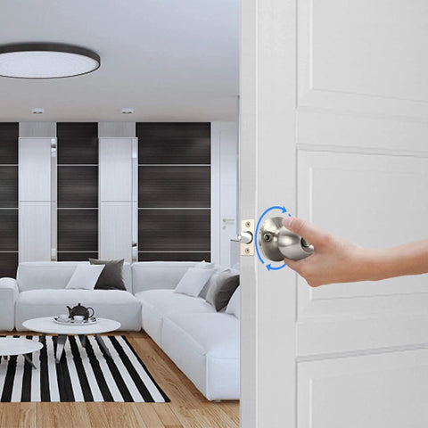 Soft Satin Stainless Steel Door Knob With Lock And Key For Bedroom And Bathroom Entry Doors No Fuss Install In Minutes Durable