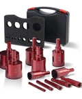 12 Piece Pro Grade Diamond Hole Saw Kit With 6 8 10 12 14 20 25 30 35 40 45 50 mm Serrated Brazing Tile Core Drill Bits Set