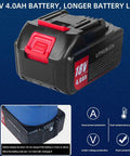 Heavy Duty Portable Rechargeable Hydraulic Cable Crimper Quickly Crushes Copper And Aluminum Terminal Connectors Fast With Dual Lithium Battery Packs For Daily Trade Grind 18V 4.0Ah lithium-ion battery
