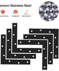 Heavy Duty Stainless Steel Beefy L Shaped Mending Plate 6x6 Inch Right Angle Corner Bracket For Wood Matte Black Finish Rustproof
