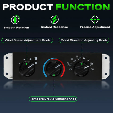 Jeep Wrangler TJ Climate Control Panel AC Heater Module With Blower Motor Switch Replacement OE 55037473AB knobs display