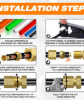Installation steps for 1/4 Inch Brass Compression Fittings Assortment Kit for air, water, fuel, oil, and gas lines