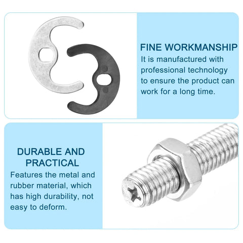 Faucet Fixing Bracket Kit With Horseshoe Single Hole Circlip Washer highlighting metal and rubber washers with detailed close-up view.