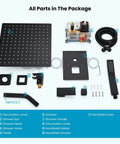 Rainfall Shower System With 8 Inch Square Rain Shower Head And Wall Mounted Handle Complete Matte Black Combo parts layout