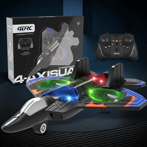 V32 Foam RC Plane With 3 Batteries Remote Control Airplane for Kids and Adults, LED lights, with controller and box packaging