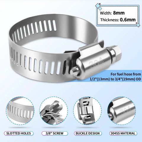 Heavy Duty 3/8 Inch ID Transmission Oil Cooler Hose, 5 Ft Power Steering And Hydraulic Line, 300 PSI No Sweat Rating, Built Wicked Tough For Extreme Heat And Ridiculous Longevity, stainless steel hose clamp