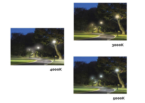 Hi Pro CCT Selectable LED Lamp With Sensor Port 3000K 4000K 5000K HID Replacement 120W Omni Directional lighting comparison