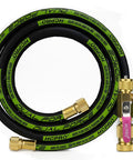Black and green Dual Force six-foot speed vacuum hose with brass fittings for HVAC Pro Grade Kit