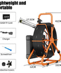 Pro Grade Sewer Camera Kit For DIY Pros 100ft With 4.3 Inch IPS Screen DVR And Audio Recording 23mm Probe 12 LEDs HD 1000TVL 8500mAh Battery 32GB Card Included Plumbing Pipe Inspection Borescope, lightweight portable kit with card and charger