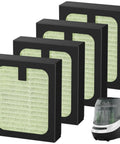 4 Pack HEPA Filter Replacement For Bottle Washer Pro Fits Tight And Keeps It Fresh, High Efficiency Cabiclean Filtration For Clean Bottles, Easy Install In Seconds, No Fuss, Quiet Operation, Long Lasting Odor Control For Pristine Home Bottles. four black HEPA filters for bottle washer Pro