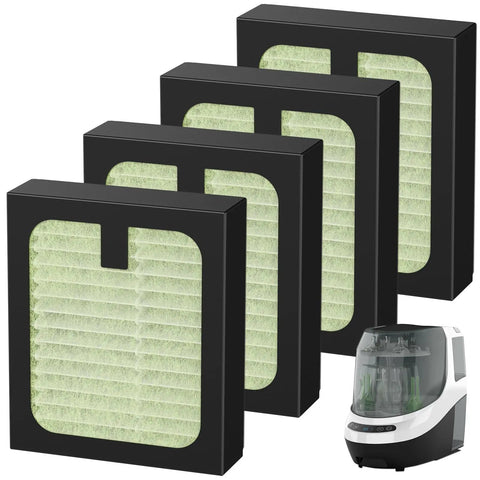 4 Pack HEPA Filter Replacement For Bottle Washer Pro Fits Tight And Keeps It Fresh, High Efficiency Cabiclean Filtration For Clean Bottles, Easy Install In Seconds, No Fuss, Quiet Operation, Long Lasting Odor Control For Pristine Home Bottles. four black HEPA filters for bottle washer Pro