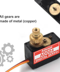 Beefy Micro Digital Servo With All Metal Gears 4.8 Kg Cm Torque At 6V Fast 0.152 Seconds Per 60 Degrees 25T Servo Arm For RC Crawler Cars Boats Drones Robots Two Pack, open copper gears
