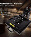 15x15 Inch Digital Sublimation Heat Press Machine Industrial Grade T Shirt Printer 1400W detailed view of control panel and handle.