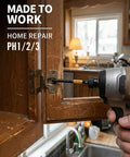 Ten Piece Pro Grade All In One Impact Screwdriver Bit Set with Magnetic Extension Holder in use for cabinet repair