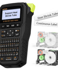 Ultra Handy Mini Portable Label Maker With Heat Shrink Tubes For Home Garage And Office Organization Rechargeable 1200mAh Battery Gives Weeks Of Use Supports Cable Continuous And Fixed Size Labels, handheld keypad