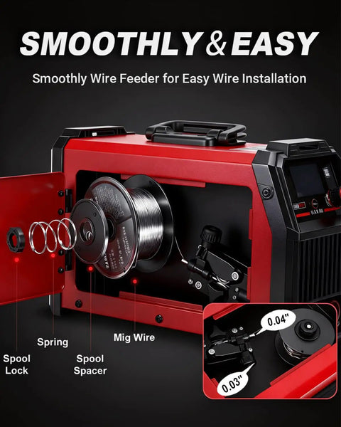 135A MIG Welder With 3 In 1 Flux Core MIG Lift TIG and Stick Welding Portable IGBT Inverter 110V wire spool detail