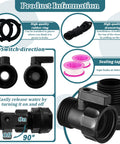 Detailed components of Four Pack Rain Barrel Spigot Kit With Three Quarter Inch Garden Hose Shut Off Valves And Three Quarter Inch GHT Bulkhead Fittings
