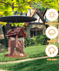 Heavy Duty 13 Inch Metal Bird Feeder Baffle Guard for Outdoor Hanging Weatherproof Black Shield displayed in garden.