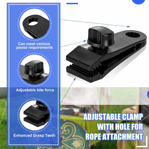 100 Pack Heavy Duty Tarp Clips With Locking Grasp No Tool Needed Thumb Screw Tent Clips For Securing Tarps Awnings Canopies