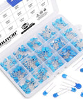 High Voltage DIP Ceramic Capacitor Kit 3KV Range 100pF To 10000pF 15 Values 150 Pieces In Reusable Storage Case