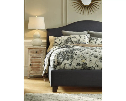 Cream Ceramic Table Lamp With Fabric Shade, Double Gourd Base, 3-Way Switch, UL Listed, Transitional Accent Lighting in bedroom setting