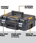 TSTAK II Flat Top Tool Box With Flexible Stacking Platforms And Holds Up To 66 Lbs Heavy Duty Metal Latches Bi Material Handle Interlocking