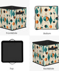 Premium Heavy Duty Foldable Storage Cubes With Reinforced Handles Mid Century Geometric Closet Bins from multiple angles showing design and structure.