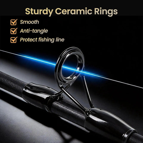All-In-One Pro-Grade Fishing Rod Repair Kit With 8 Double-Foot Guides And 9 Tip Sizes featuring sturdy ceramic rings