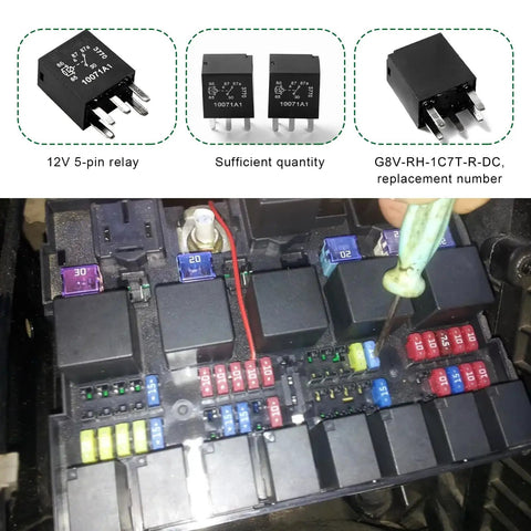 Solid Under The Hood Fuel Pump Relay 2 Pack 12 Volt 5 Pin Multi Purpose Auto Switch Direct Plug In Power Module Replaces Oem 301 1C C R1 shown installed.