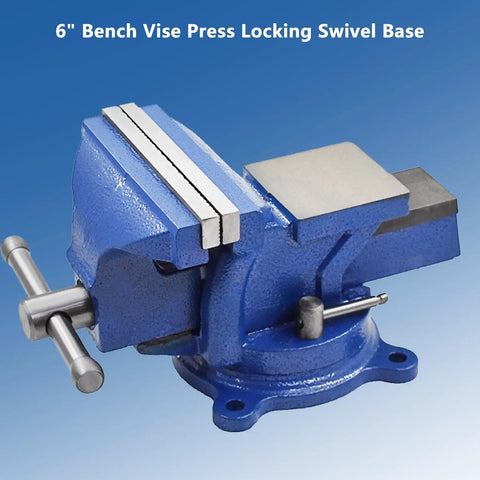 Heavy Duty 6 Inch Bench Vise With Table Top Clamp And 360 Degree Locking Swivel Base Built Tough For Crafting Painting Sculpting Modeling Electronics Soldering Woodworking And Fishing Tackle Projects