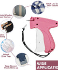 Slick Portable Handheld Stitch Gun For No Sweat Clothes Tagging And Quick Fix Sewing Gear with pink handle and needle