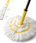 Self Wringing Twist Mop With Long 57 Inch Handle Microfiber Floor Mop With Top Scrub Pad for versatile cleaning