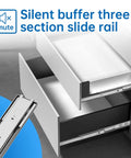 22 Inch Heavy Duty Soft Close Drawer Slides With Full Extension Ball Bearing Design, 200 Lb Capacity, installed in cabinet