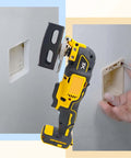 Upgrade Square Slot Cutter for drywall, yellow/black cordless oscillating tool with hardened steel blade