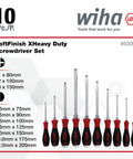 SoftFinish X Heavy Duty Slotted And Phillips Screwdriver Set With Cushion Grip Handles And Direct Molded Blades Displayed