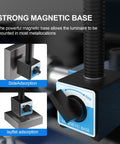 Strong magnetic base of the Magnetic LED Work Light 20W with 2000 Lumens 6500K Ultra Bright White Light 500mm flexible gooseneck.