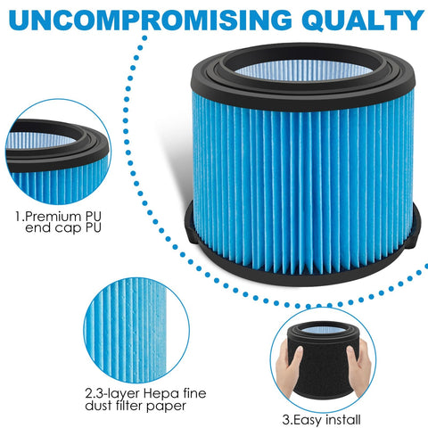 VF3500 Filter Replacement Fits Rigid Three To Four And A Half Gallon Wet Dry Portable Vacuums Fine Dust Filter 26643 detail