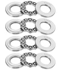 Four 12x26x9mm thrust ball bearings in chromium steel (GCr15), front view.