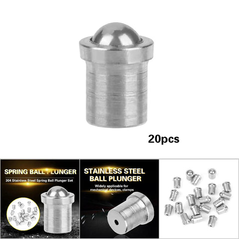 Top Shelf 304 Stainless Steel Ball Plungers Set Of Twenty Slick Positioning Beads for clamps, 3mm diameter, spring-loaded